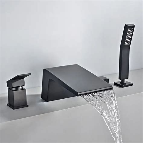 matte black roman tub faucet|black wall mount tub faucet.